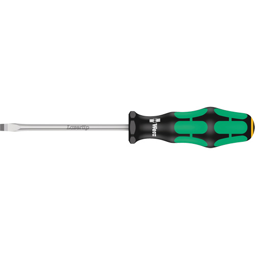 Tapered Slotted Screwdriver, 1/2", 10/1/2" L, Plastic Handle Action Paper