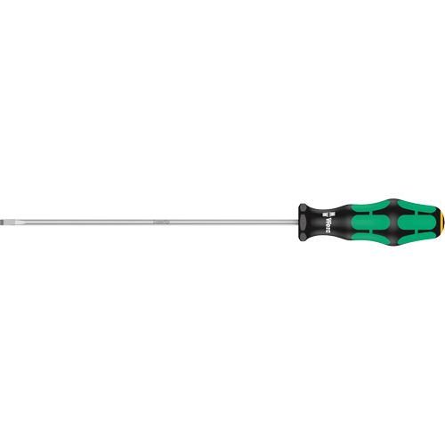 Slotted Screwdriver, 5/32" Tip, Round, 12" L, Plastic Handle Action Paper
