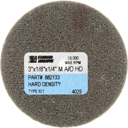 Standard Abrasives Unitized Wheel, 3" x 1/4", 1/4" Arbor, Fine Grit, Aluminum Oxide Action Paper
