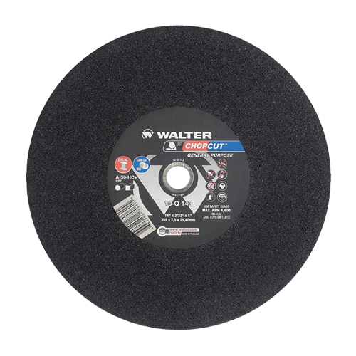 Chopcut Cut-Off Wheel, 14" x 3/32", 1" Arbor, Type 1, Aluminum Oxide, 4400 RPM Action Paper