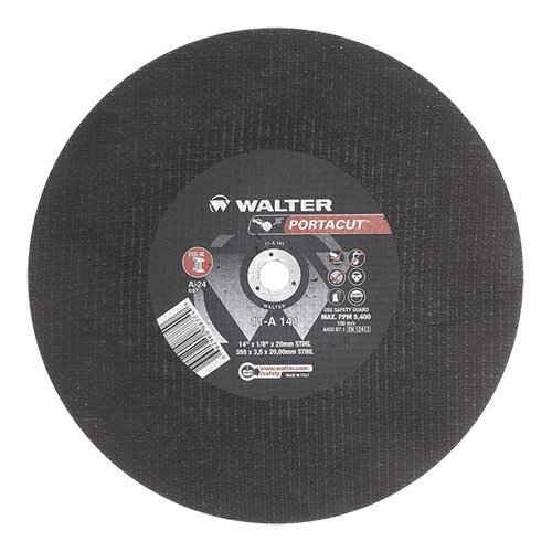 Portacut High Speed Cut-Off Wheel, 14" x 1/8", 3/4" Arbor, Type 1, Aluminum Oxide, 5400 RPM Action Paper