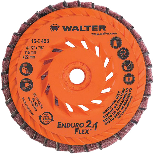 Enduro-Flex 2-in-1 Flap Disc, 4-1/2" x 5/8"-11, 80 Grit, Ceramic Action Paper