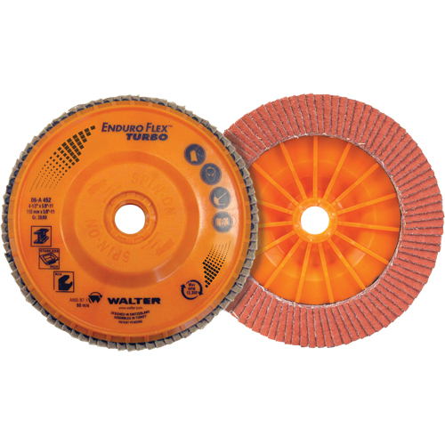 Disque &agrave; lamelles Turbo Enduro-Flex, 4-1/2" x 5/8"-11, Type 27S, Grain 36/60, C&eacute;ramique Action Paper