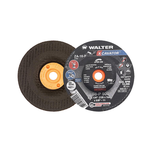 XCAVATOR Grinding Wheel, 5" x 1/4", 5/8"-11 Arbor, Zirconium, Type 27/27S Action Paper