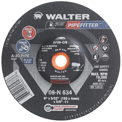 Meule PIPEFITTER, 6" x 5/32", Oxyde d'aluminium, Type 27 Action Paper