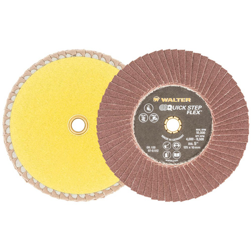 Disque &agrave; lamelles QUICK-STEP FLEX, 5" x Type 29, Grain 120, Oxyde d'aluminium Action Paper