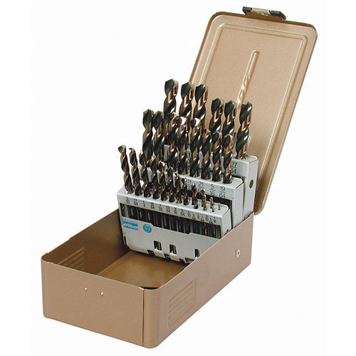 Jobber Length Drill Set, 15 Pieces, High Speed Steel Action Paper