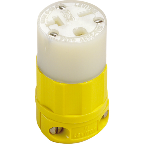 2-Pole 3-Wire Grounding Straight Blade Connector, 5-20P, Nylon Action Paper