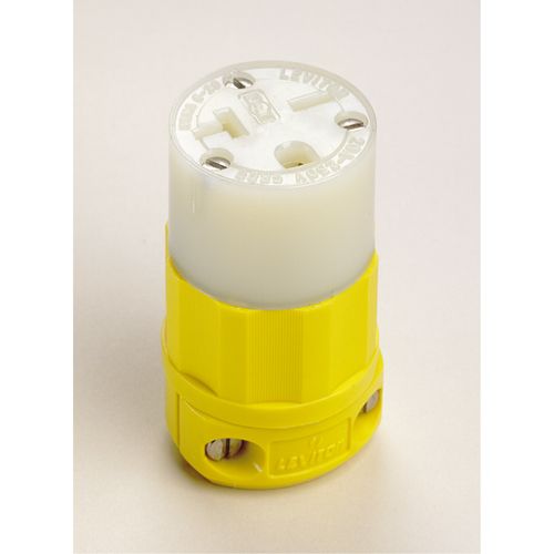 2-Pole 3-Wire Grounding Straight Blade Connector, 5-20P, Nylon Action Paper