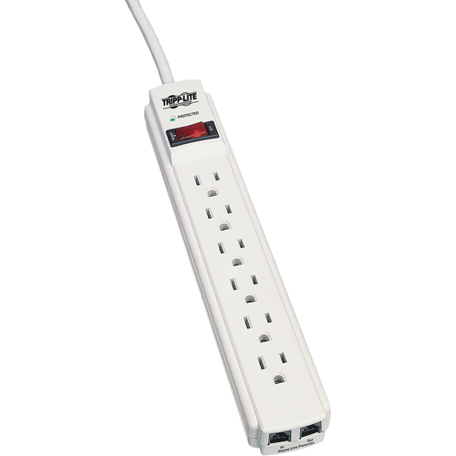 Protect-It Surge Suppressors, 6 Outlets, 720 J, 1800 W, 4' Cord Action Paper
