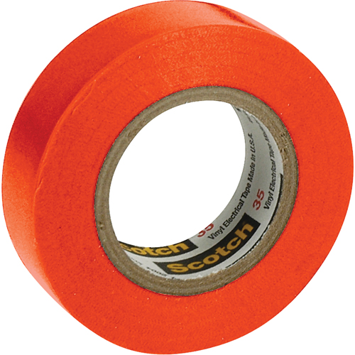 Scotch&reg; 35 Colour Coded Tape, 12.7 mm (1/2") x 20.1 m (66'), Orange, 7 mils Action Paper
