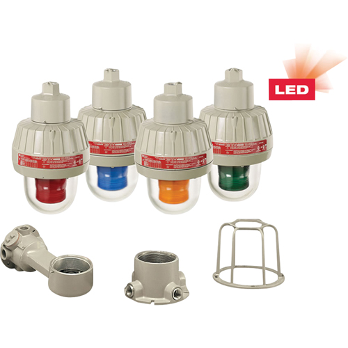 Explosion-Proof LED Warning Lights With XLT Technology, Continuous/Flashing, Red Action Paper