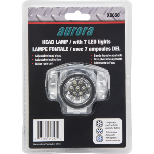 Lampe frontale, DEL, 28 lumens, 20 hres de fonctionnement, piles AAA Action Paper