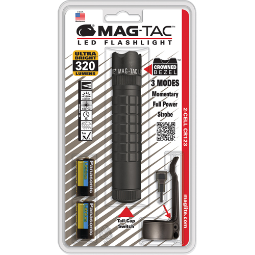 Lampes de poche tactiques Mag-Tac, DEL, 320 lumens, Piles CR123 Action Paper