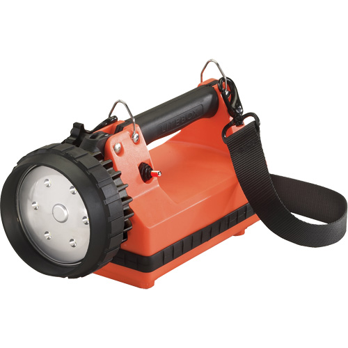 E-Flood&reg; FireBox&reg; Lantern with Standard System, LED, 615 Lumens, 8 Hrs. Run Time, Rechargeable Batteries, Included Action Paper