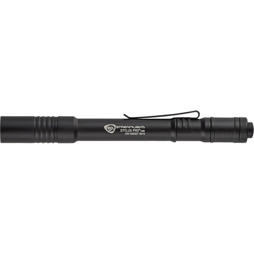Stylus Pro&reg; USB Pen Light, LED, 350 Lumens, Aluminum Body, Rechargeable Batteries, Included Action Paper
