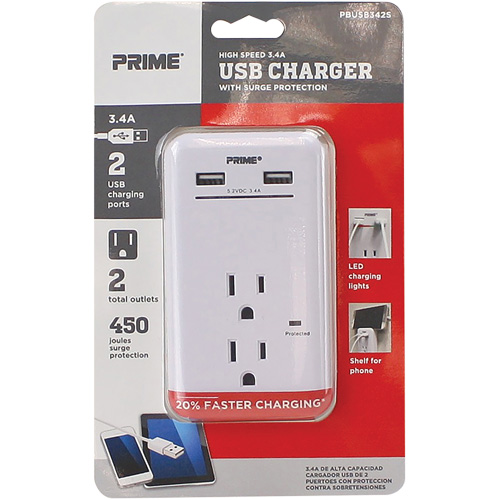 Chargeur USB Prime avec protection contre la surtension Action Paper