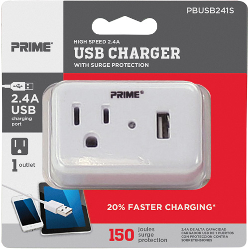 Chargeur USB Prime avec protection contre la surtension Action Paper