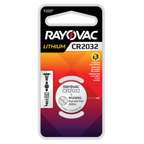 CR2032 Lithium Coin Cell Battery, 3 V Action Paper