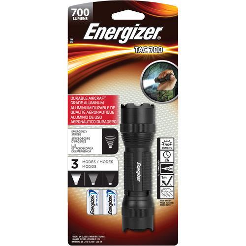TAC 700 Flashlight, LED, 700 Lumens, CR123 Batteries Action Paper