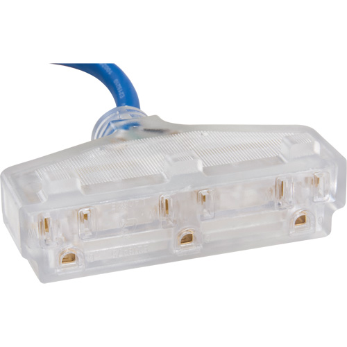 TPE-Rubber Extension Cord with Light Indicator, All-Weather, SJEOW, 14/3 AWG, 15 A, 3 Outlet(s), 25' Action Paper
