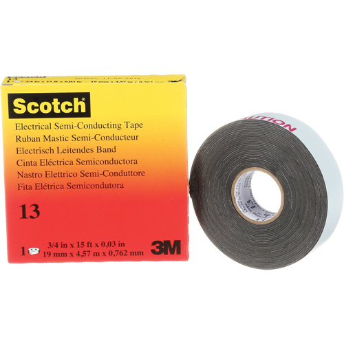 Ruban isolant semi-conducteur Scotch, 19 mm (3/4") x 4,6 m (15'), Noir, 30 mils Action Paper