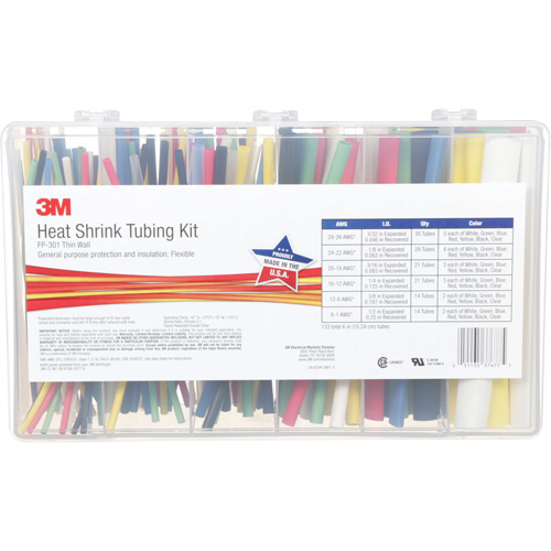 Heat Shrink Tubing, Thin Wall, 6", 0.5" (1.27cm) - 0.0938" (0.24cm) Action Paper