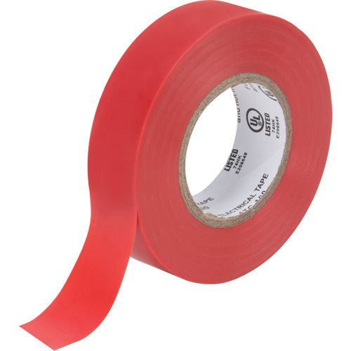 Electrical Tape, 19 mm (3/4") x 18 M (60'), Red, 7 mils Action Paper
