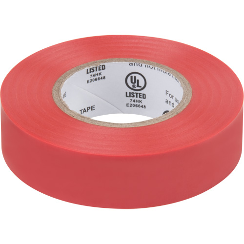 Electrical Tape, 19 mm (3/4") x 18 M (60'), Red, 7 mils Action Paper