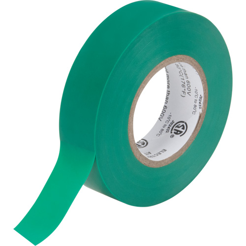 Electrical Tape, 19 mm (3/4") x 18 M (60'), Green, 7 mils Action Paper