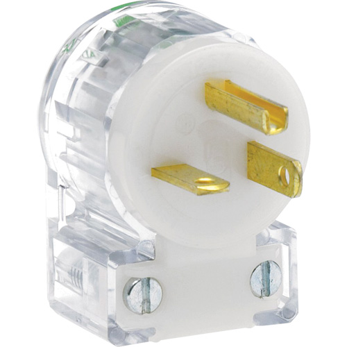 Angled Hospital Grade Extension Plug, Nylon, 20 Amps, 125 V Action Paper