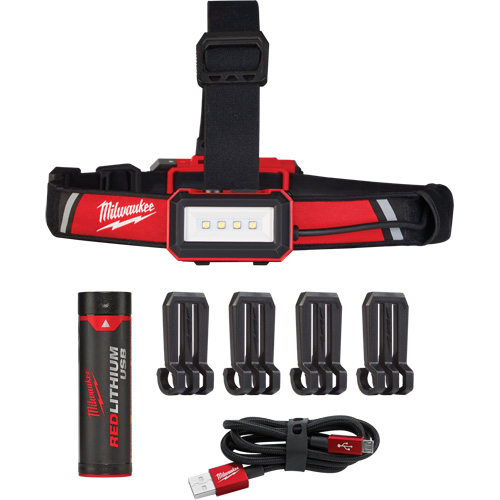 Lampe frontale USB &agrave; profil bas, DEL, 600 lumens, 2 hres de fonctionnement, piles Rechargeable Action Paper