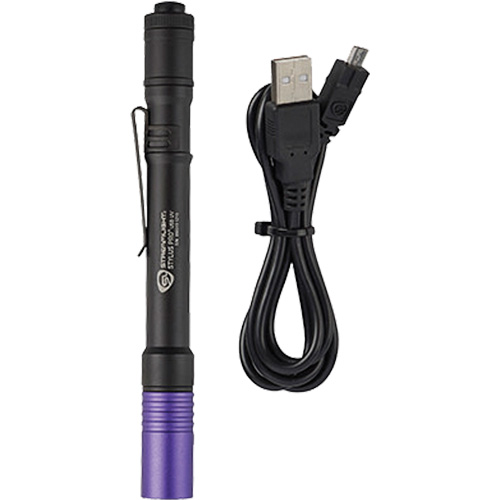 Stylus Pro&reg; USB UV Penlight, LED, Aluminum Body, Rechargeable Batteries, Included Action Paper