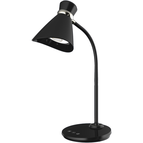 Desk Lamp, 6 W, LED, 16" Neck, Black Action Paper