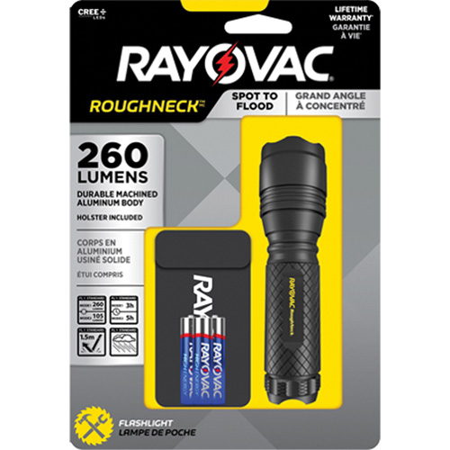Tactical Spot-to-Flood Flashlight, LED, 320 Lumens, AAA Batteries Action Paper