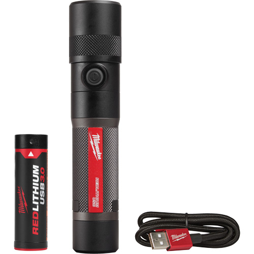Lampe de poche 1100L &agrave; mise au point par torsion, DEL, 1100 lumens, Piles Rechargeable Action Paper