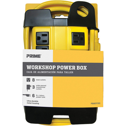 Workshop Power Box, 8 Outlet(s), 6', 15 Amps, 1875 W, 125 V Action Paper