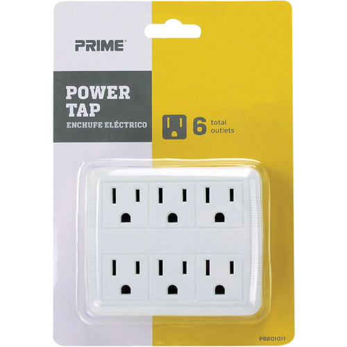 Power Tap, 6 Outlet(s), 15 A, 1875 W, 125 V Action Paper