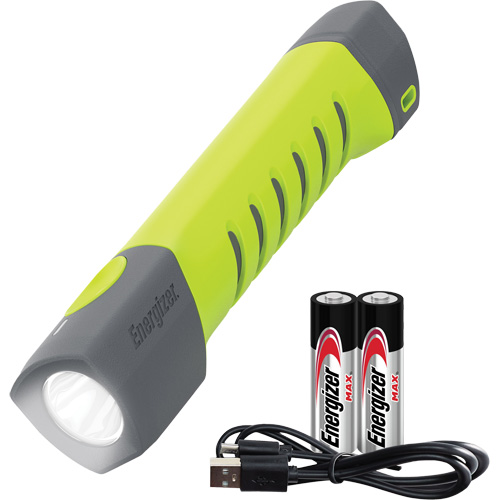 Small Pro Series Hybrid Handheld Flashlight, LED, 500 Lumens, Rechargeable/AA Batteries Action Paper