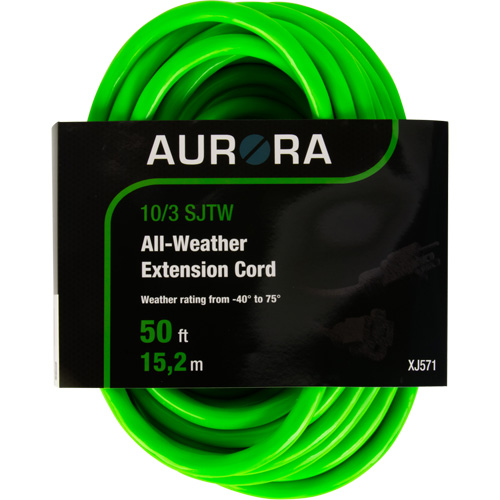 Industrial Extension Cord, All-Weather, SJTW, 10/3 AWG, 15 A, 50' Action Paper