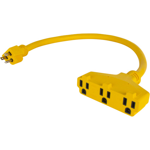 Extension Power Adapter, Outdoor, STOW, 12/3 AWG, 15 A, 3 Outlet(s), 2' Action Paper