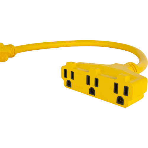 Extension Power Adapter, Outdoor, STOW, 12/3 AWG, 15 A, 3 Outlet(s), 2' Action Paper