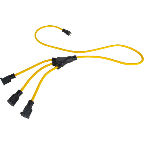 W-Style Power Adapter, Outdoor, STOW, 12/3 AWG, 15 A, 3 Outlet(s), 2' Action Paper