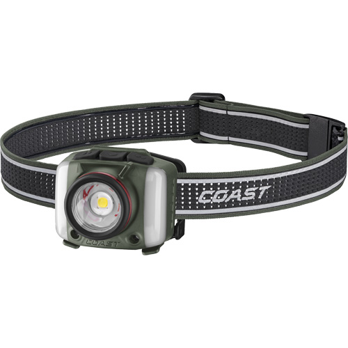 FL97R Tri-Colour Headlamp with Twist Focus & Voice Activation, LED, 830 Lumens, 2 Hrs. Run Time, Rechargeable Batteries Action Paper