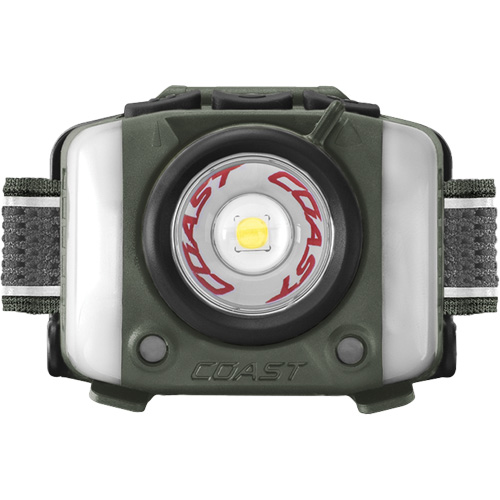 FL97R Tri-Colour Headlamp with Twist Focus & Voice Activation, LED, 830 Lumens, 2 Hrs. Run Time, Rechargeable Batteries Action Paper