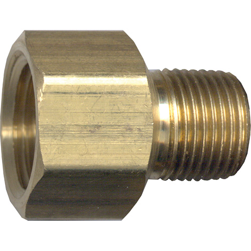 Pipe Adapter, FPT x NPT, 1/2" x 1/4" Dia., Brass Action Paper