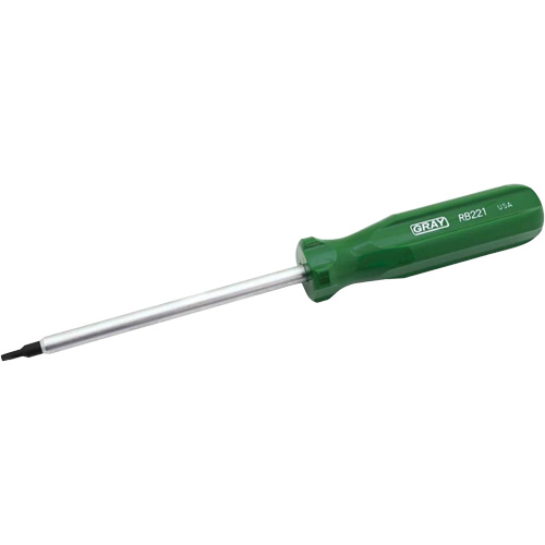 Extra-Long Square Recess Screwdriver, #1 Tip, Round, 10" L, Cushion Grip Handle Action Paper