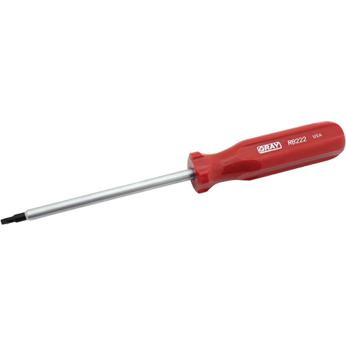 Extra-Long Square Recess Screwdriver, #2 Tip, Round, 10-1/4" L, Cushion Grip Handle Action Paper