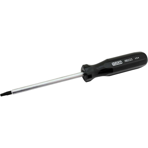 Extra-Long Square Recess Screwdriver, #3 Tip, Round, 10-1/4" L, Cushion Grip Handle Action Paper