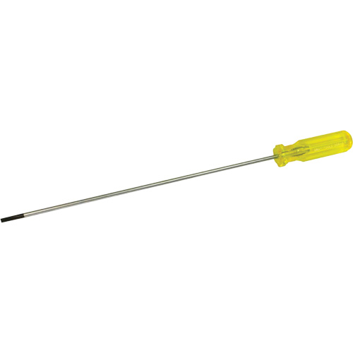 Electrician's Slotted Screwdriver, 3/16" Tip, Round, 15-1/2" L, Plastic Handle Action Paper